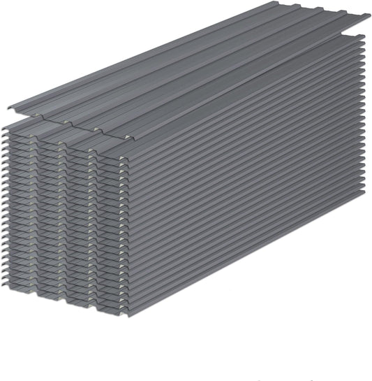 Metal Roof Panels 25 Pcs Galvanized Steel Roofing Panels with Screw Resistant